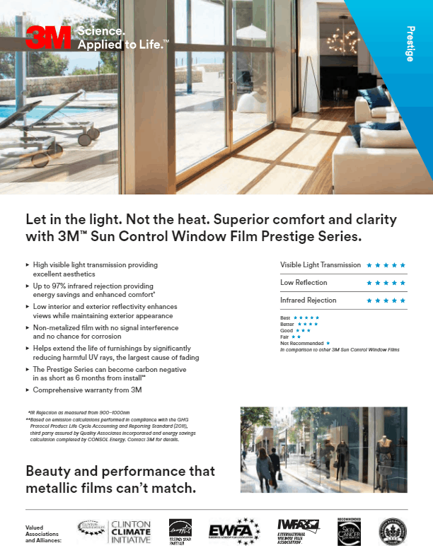 3M Sun Control Prestige Series Commercial Window Film