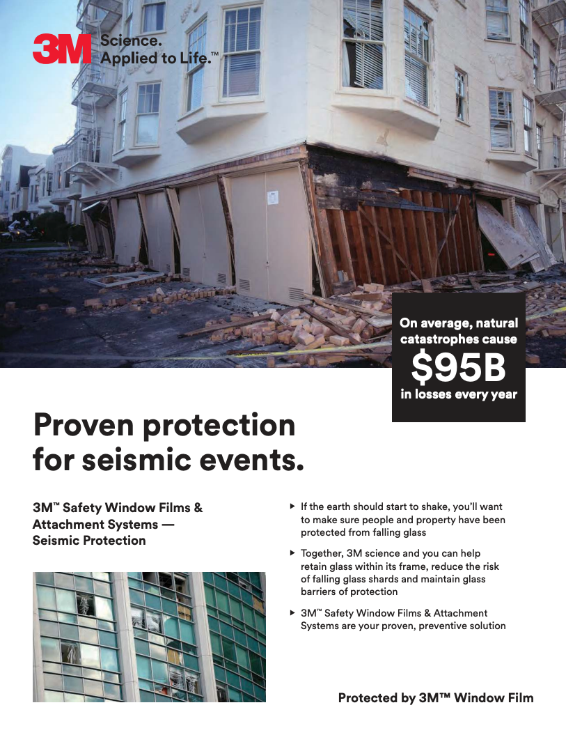 Seismic Protection Segment Card- 3M Safety Window Films